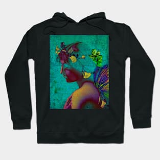 Celestial angel in turquoise and purple Hoodie